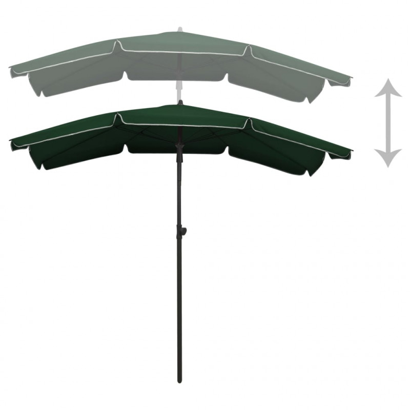 Parasol ogrodowy na słupku, 200x130 cm, zielony