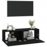 Szafki ścienne pod TV, 2 szt., czarne, 100x30x30 cm