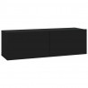Szafki ścienne pod TV, 2 szt., czarne, 100x30x30 cm