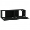 Szafki ścienne pod TV, 2 szt., czarne, 100x30x30 cm