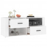 Szafka pod TV, biała, 100x35x40 cm, materiał drewnopochodny