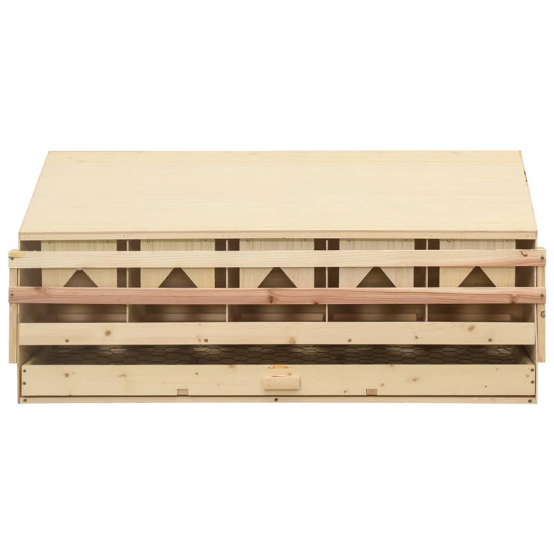 Gniazdo dla kur, 5 przegród, 117x33x54 cm, lite drewno sosnowe