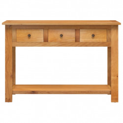 Stolik konsolowy, 110 x 35 x 75 cm, lite drewno dębowe