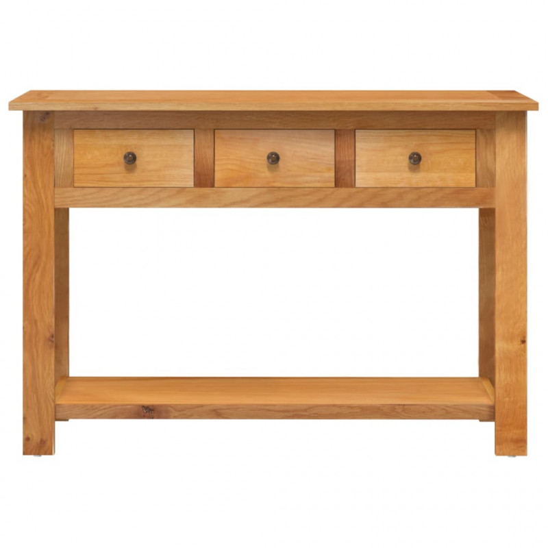 Stolik konsolowy, 110 x 35 x 75 cm, lite drewno dębowe