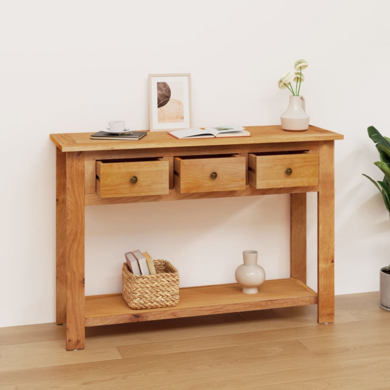 Stolik konsolowy, 110 x 35 x 75 cm, lite drewno dębowe