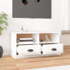 Szafka pod TV, biała na wysoki połysk, 93x35,5x45 cm