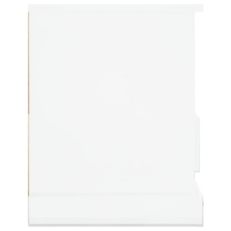 Szafka pod TV, biała na wysoki połysk, 93x35,5x45 cm