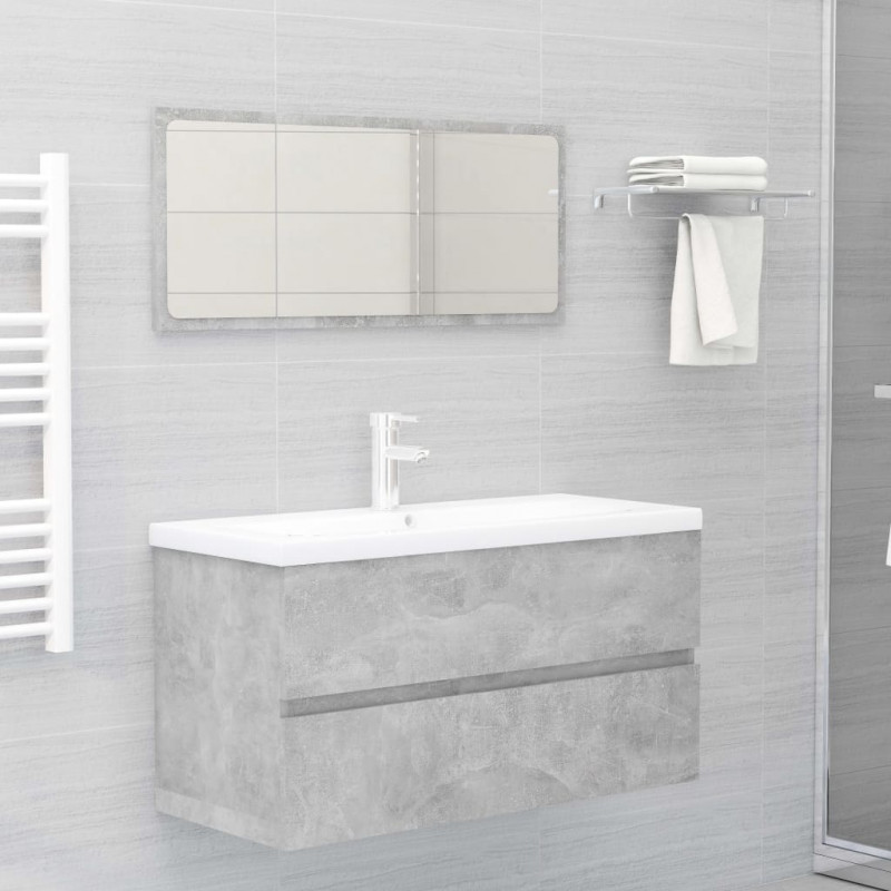 Szafka pod umywalkę, szarość betonu, 90x38,5x45 cm