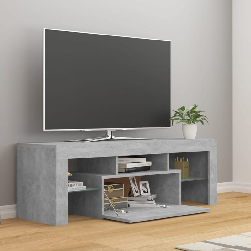 Szafka pod TV z oświetleniem LED, szarość betonu, 120x35x40 cm