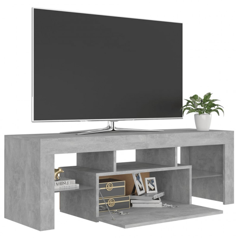 Szafka pod TV z oświetleniem LED, szarość betonu, 120x35x40 cm