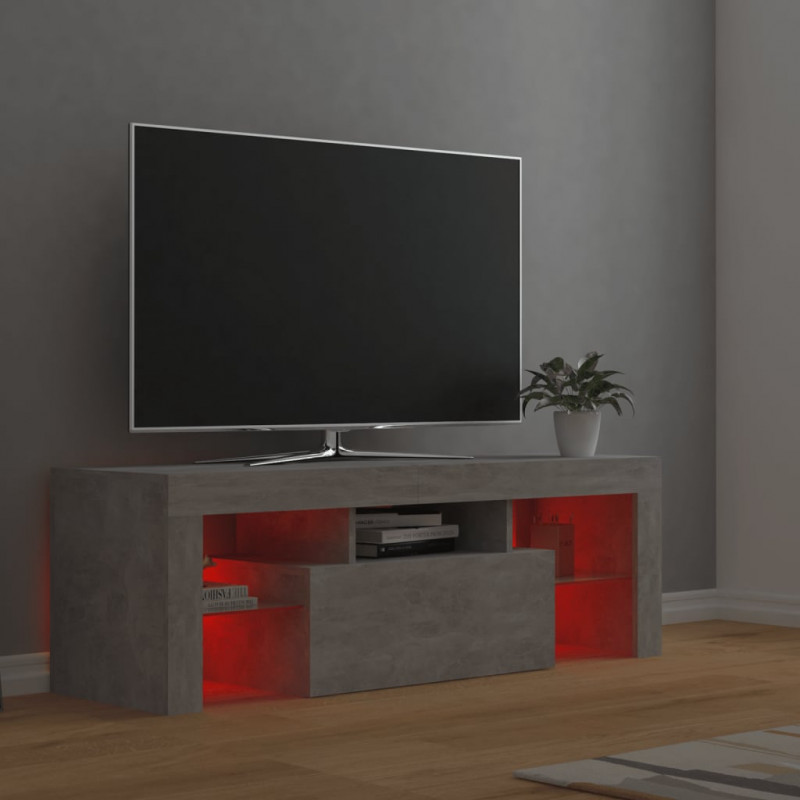 Szafka pod TV z oświetleniem LED, szarość betonu, 120x35x40 cm