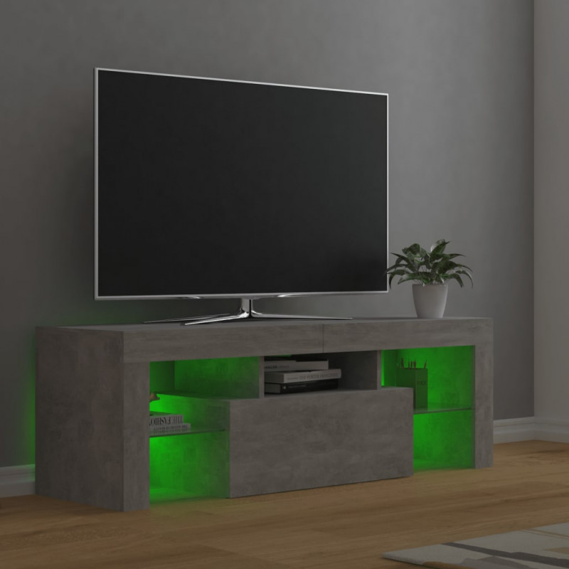 Szafka pod TV z oświetleniem LED, szarość betonu, 120x35x40 cm