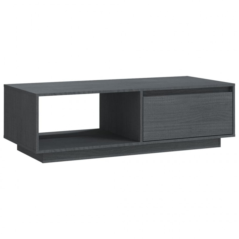 Stolik kawowy, szary, 110x50x33,5 cm, lite drewno sosnowe