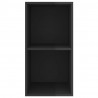 Wisząca szafka pod TV, wysoki połysk, czarna, 37x37x72 cm