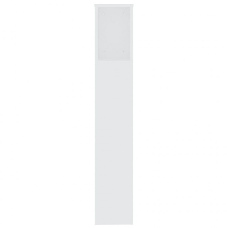 Wezgłowie łóżka z półkami, białe, 200x18,5x104,5 cm