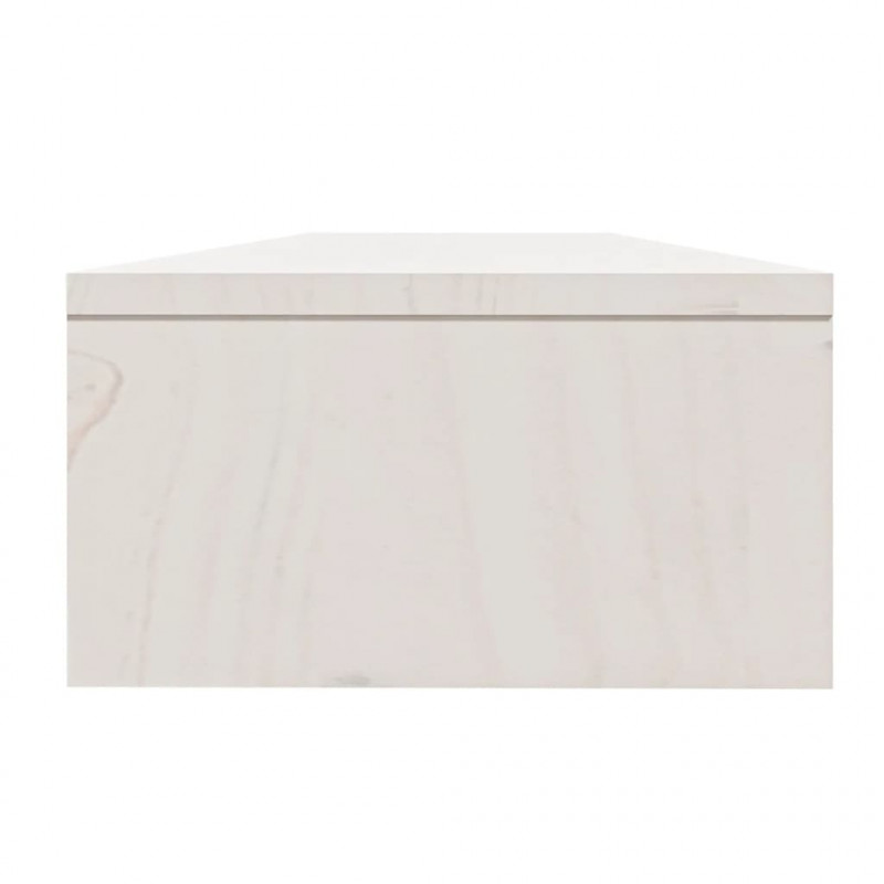 Podstawka na monitor, biała, 100x24x13 cm, lite drewno sosnowe