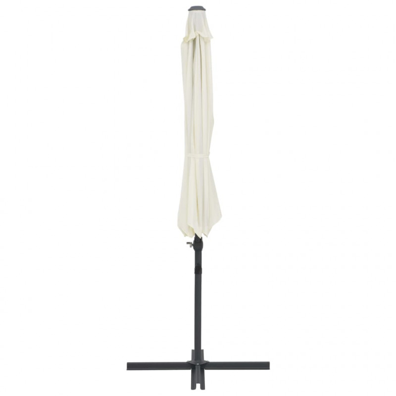 Parasol wiszący ze stalowym słupkiem, 300 cm, piaskowy