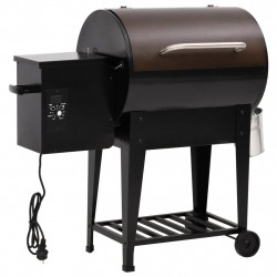 Grill na pellet, z dolną półką, czarny, 94 cm, żelazo