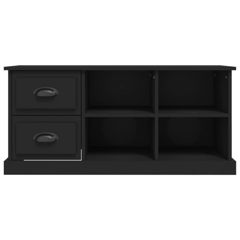 Szafka pod TV, czarna, 102x35,5x47,5cm, materiał drewnopochodny