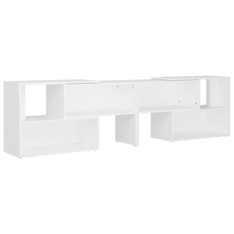 Szafka pod TV, biała, 149x30x52 cm, materiał drewnopochodny