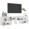 Szafka pod TV, biała, 149x30x52 cm, materiał drewnopochodny