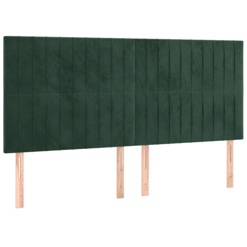 Rama łóżka z zagłówkiem, ciemnozielona, 180x200 cm, aksamitna