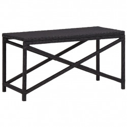 Ławka ogrodowa, 80 cm, polirattan, czarna
