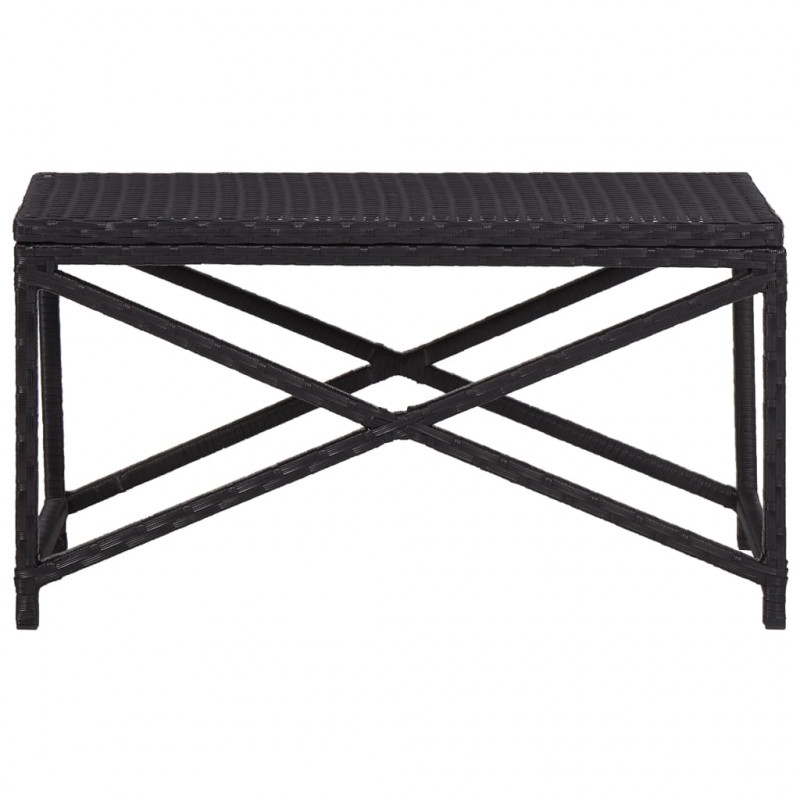 Ławka ogrodowa, 80 cm, polirattan, czarna