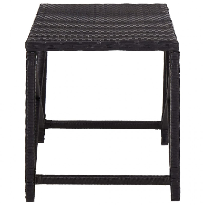 Ławka ogrodowa, 80 cm, polirattan, czarna