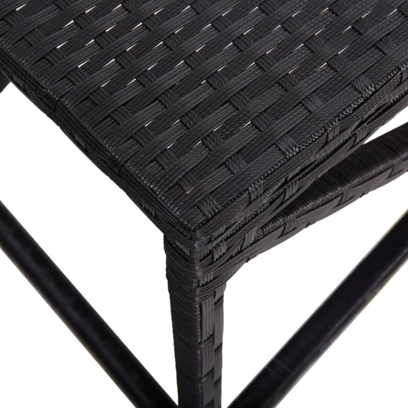 Ławka ogrodowa, 80 cm, polirattan, czarna