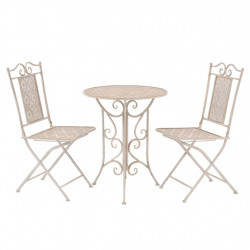 3-cz. zestaw mebli bistro, stal, biały