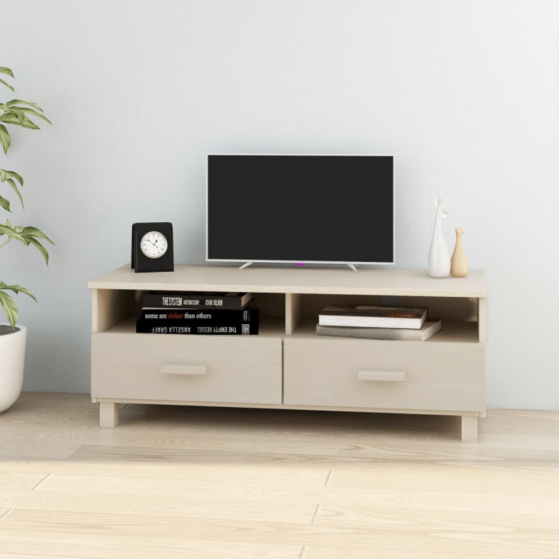 Szafka pod TV HAMAR, miodowy brąz, 106x40x40 cm, drewno sosnowe