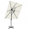 Parasol wiszący z podwójną czaszą, 250x250 cm, piaskowy