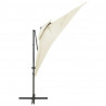 Parasol wiszący z podwójną czaszą, 250x250 cm, piaskowy