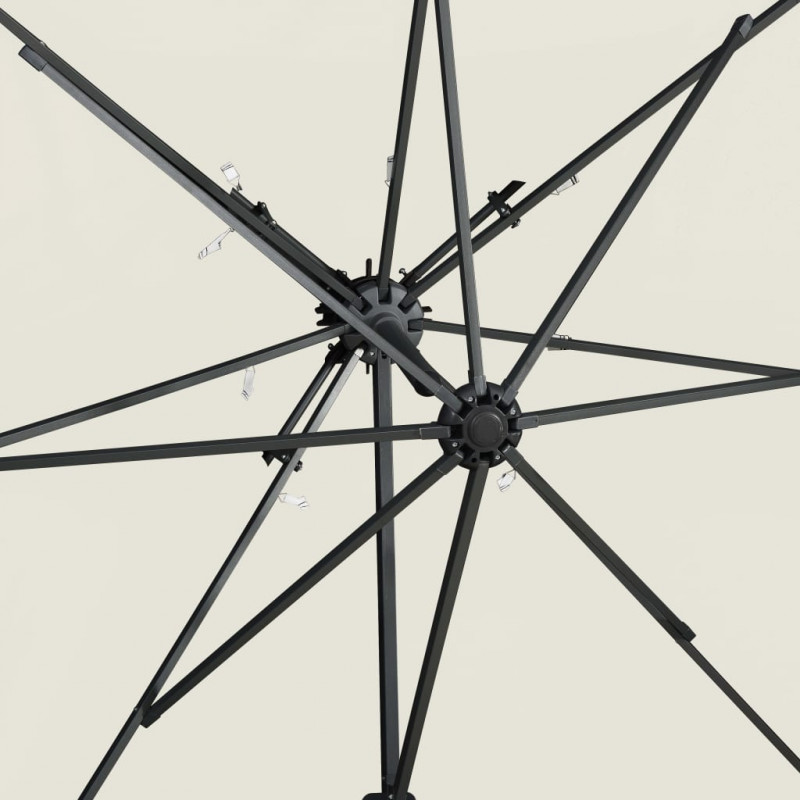 Parasol wiszący z podwójną czaszą, 250x250 cm, piaskowy