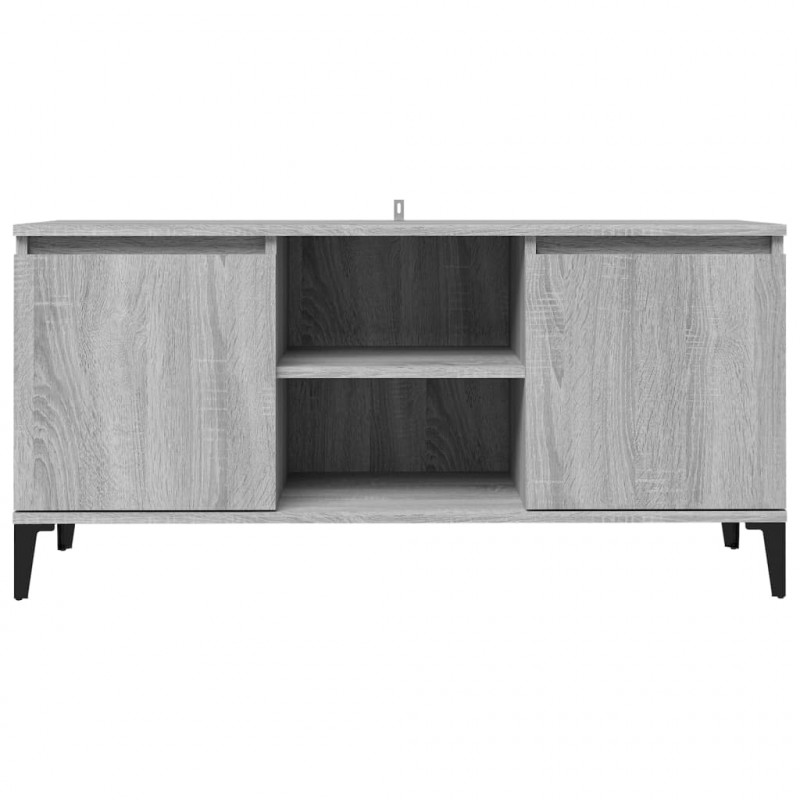 Szafka TV, metalowe nóżki, szary dąb sonoma, 103,5x35x50 cm