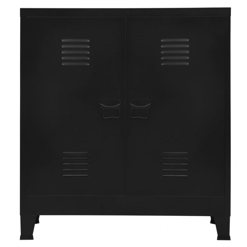 Industrialna szafka do przechowywania, czarna 90x40x100 cm stal