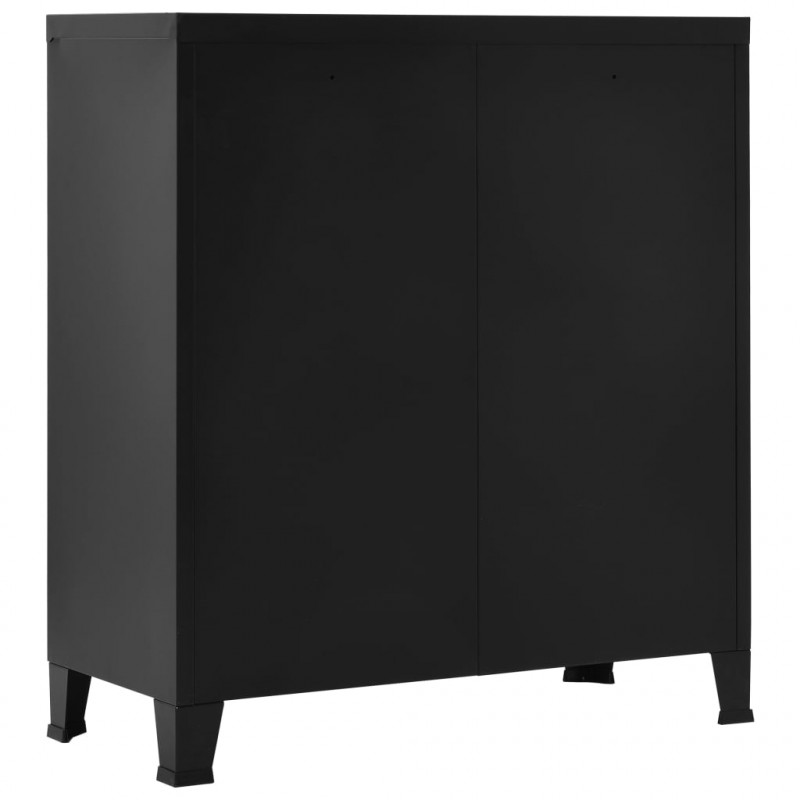 Industrialna szafka do przechowywania, czarna 90x40x100 cm stal