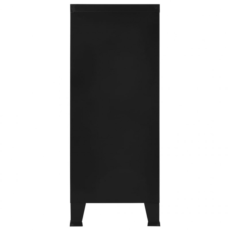 Industrialna szafka do przechowywania, czarna 90x40x100 cm stal