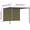 Pergola ogrodowa ze zwijanym dachem, 3x3 m, taupe, 180 g/m²