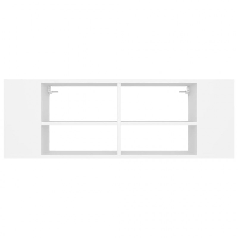 Wisząca szafka TV, biała, 102x35x35 cm, materiał drewnopochodny