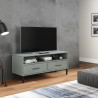 Szafka pod TV OSLO, metalowe nóżki, szara, sosnowa
