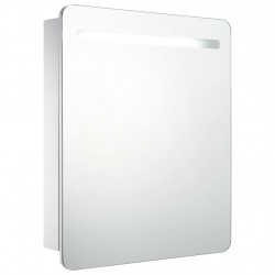 Szafka łazienkowa z lustrem i LED, 68 x 9 x 80 cm
