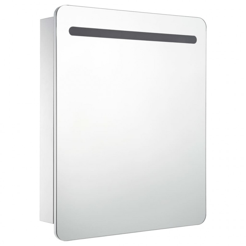 Szafka łazienkowa z lustrem i LED, 68 x 9 x 80 cm