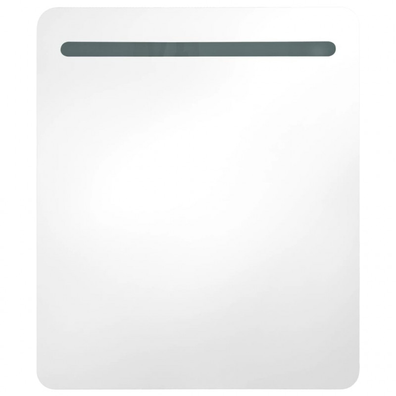 Szafka łazienkowa z lustrem i LED, 68 x 9 x 80 cm