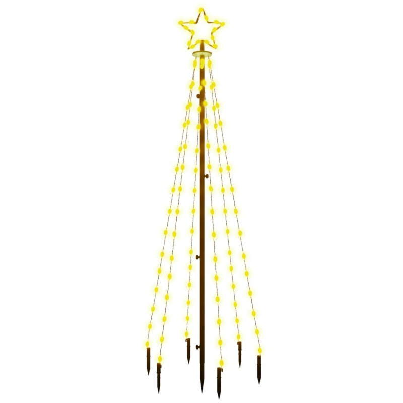 Choinka z kołkiem gruntowym, 108 ciepłych białych LED, 180 cm