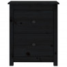 Szafka nocna, czarna, 50x35x61,5 cm, lite drewno sosnowe