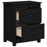 Szafka nocna, czarna, 50x35x61,5 cm, lite drewno sosnowe