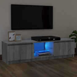 Szafka pod TV z LED, szary dąb sonoma, 120x30x35,5 cm