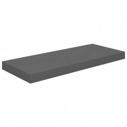Półki ścienne, 2 szt., wysoki połysk, szare, 60x23,5x3,8cm, MDF